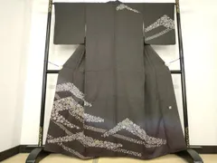 平和屋着物●訪問着　作家物　辻が花　絞り　舞花文　暈し染め　金通し地　正絹　逸品　AABE7764ck