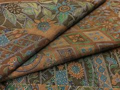 平和屋着物◎六通柄袋帯 唐織 雲取り花菱文 桐竹 銀糸 正絹 逸品