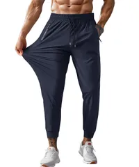 動きやすく快適トレーニングウェア ジャージ 下 薄くて 速乾 スポーツ メンズ パンツ gym ジム スポーツウェア ウォーキング トレーニングパンツ ズボン ジョガーパンツ (JP, アルファベット, L, ネイビー) [ネイビー] [L]