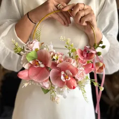 ピンク胡蝶蘭フープブーケ☆ブートニア