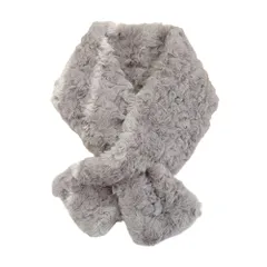 [3MDGHD] レディース ティペット マフラー フェイク ファー 襟巻 もこもこ あたたかい 防寒 ネックウォーマー かわいい (グレー) [グレー]