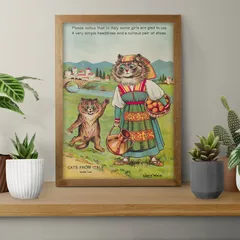 A4サイズ ルイスウェイン ポスター イタリアから来た猫 ルイス・ウェイン アートポスター 猫 ねこ cat (rossografico 22-100011_a4)