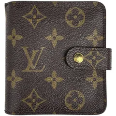ルイ・ヴィトン Louis Vuitton コンパクト ジップ 札入れ 小銭入れ 二つ折り財布 モノグラム ブラウン M61667 レディース 【中古】