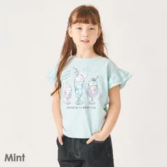 [ミント]子供服 Tシャツ ベビー キッズ マタニティ トップス 半袖tシャツ 綿 コットン フリル 女の子 90 100 110 120 130 140 evercloset ever closet エバクロ エバークローゼット