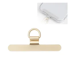 ストラップホルダー 金属製タグパッチ スマホ スマホストラップ 薄型 携帯ストラップホルダー 落下防止 ストラップパッチ ホルダー 便利 ストラップ アクセサリー 全機種対応 (ゴールド)