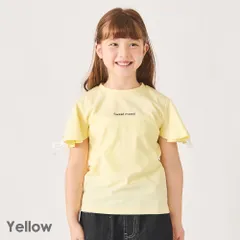 [イエロー]子ども服 Tシャツ ベビー キッズ マタニティ 女の子 トップス 半袖tシャツ 綿 コットン リボン 90 100 110 120 130 140