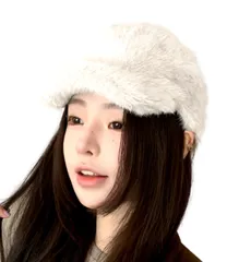[Electric Circus] ファー 帽子 キャップ レディース メンズ 防寒 ふわふわ ベースボール 野球帽 秋冬 通勤 通学 (ホワイト) かっこいい かわいい おしゃれ プレゼント 人気 きゃっぷ 大人 女性 医療 用 冬 頭 防風  [ホワイト]