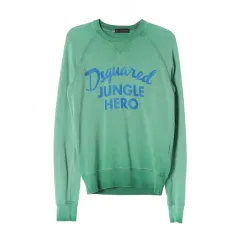 DSQUARED2 ジャングル ヒーロー グラフィック スウェット ウォッシュド グリーン