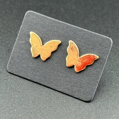 【新品】アクセサリー ピアス◆ゴールド カラー 蝶 大きめ 両耳セット レディース◆キャッチ付◆スタッドピアス◆