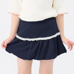 [ネイビー]子供服 バルーンスカッツ 女の子 キッズ  子供服 こども服 スカッツ スカート インナー付き ボトム 90 100 110 120 130 140 春夏 evercloset ever closet エバクロ エバークローゼット