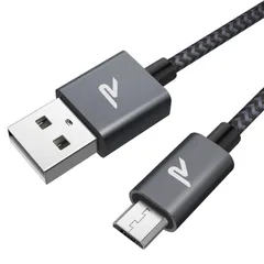 【2M/黒】マイクロ usb ケーブル Rampow Micro USB ケーブル マイクロタイプB QC3.0急速充電 高速データ転送 高耐久 ps4コントローラー充電器 Android多機種スマホ対応 Galaxy/Xperia/AQUOS対応 andro