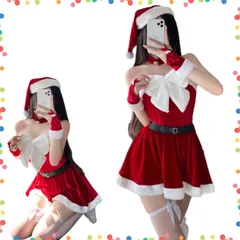 【在庫セール】写真 撮影 女子 コスチューム 余興用 余興 パーティー サンタクロース ミニスカート 記念日 サンタコスチューム レディース 大人 新年 クリスマス セクシー コスプレ 5点セット サンタ [GUUBX]