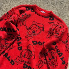 90s vintage Disney DONALD DUCKS all over print knit