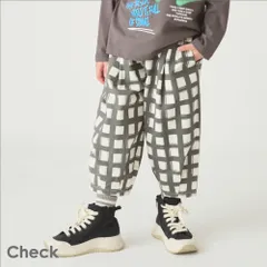 [チェック]子供服 クロップド パンツ ベビー キッズ マタニティ ズボン 綿 コットン 女の子 男の子 90 100 110 120 130 140 evercloset ever closet エバクロ エバークローゼットのサムネイル