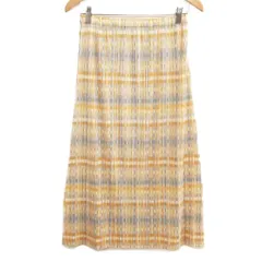 【中古】プリーツプリーズ PLEATS PLEASE イッセイミヤケ PP51-JG636 総柄 プリーツ ロング スカート 3 イエロー系 プリーツプリーズ PLEATS PLEASE イッセイミヤケ PP51-JG636 総柄