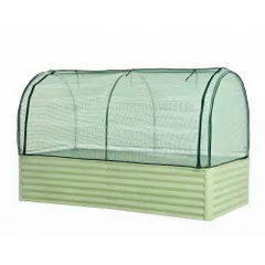「数量限定セール」 レイズドベッド 大型ガーデンベッド 保温カバー付き L200×W100×H45cm 腐らない 屋外用 家庭菜園 プランター 野菜 果物 花 植物 花園 DIY 組立簡単 おしゃれ ガーデンフレーム 家庭用【ペールグリーン】   