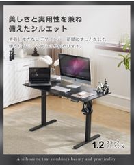 全新品 ブラック 電動昇降デスク スタンディングデスク 電動 幅120cm昇降デスク 昇降式テーブル 昇降式デスク 昇降 高さ調整 リモートワーク デスク 在宅 テレワーク 昇降式 オフィスデスク 机