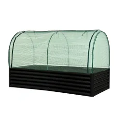 「数量限定セール」 レイズドベッド 大型ガーデンベッド 保温カバー付き 家庭用プランター 屋外用 ガーデンフレーム 野菜 果物 花 植物栽培 家庭菜園 DIY 組立簡単 おしゃれ 庭用【ブラック】   