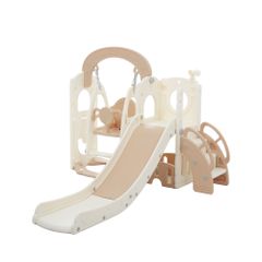 「数量限定セール」全新品 【TYPE C】すべり台 ブランコ 大型遊具 すべりだい スライダー 室内 遊具 収納 ベージュ×ブラウン