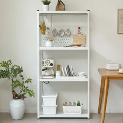全新品 スチールラック オープンラック 可動棚 分割可能 大容量 オープンシェルフ 収納ラック キッチンラック 棚 食器棚 収納ラック 棚 物置 作業台 倉庫用 ボトル不要 1年保証付きのサムネイル