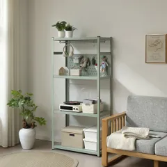 全新品 スチールラック オープンラック 可動棚 分割可能 大容量 オープンシェルフ 収納ラック キッチンラック 棚 食器棚 収納ラック 棚 物置 作業台 倉庫用 ボトル不要 1年保証付きのサムネイル