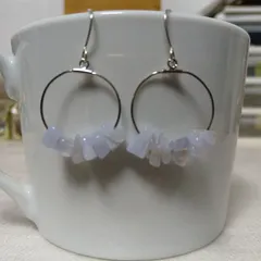☆300円ピアス 18. ブルーレースアゲート天然石/リング