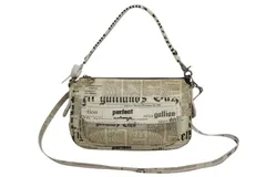 Galliano ガリアーノ ニュースペーパー 2WAYショルダーバッグ 5R912008 ホワイト ブラック アーカイブ 良品 中古 4b010380