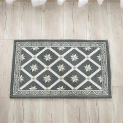 【数量限定】夏用 - - ゴブラン織り 吸水 チェック柄 洗える 無地 泥落としマット 滑り止め cm 床暖房対応 80 オールシーズン適用 * 低反発 50 業務用 おしゃれ 家庭用 ドアマット オフィス用 屋内 グリーン 玄関マット