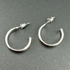 【新品】アクセサリー ピアス◆シルバー カラー フープ シンプル 両耳セット レディース◆キャッチ付◆