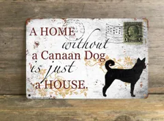 【Canaan Dog/カナーン・ドッグ】 メタルプレート メッセージ 犬 雑貨 グッズ アート ポスター おしゃれ インテリア 壁飾り アンティーク風 107