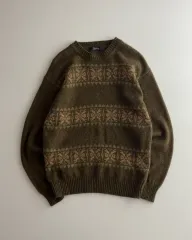 クロージング ヴィンテージ パータン ウール ニット L