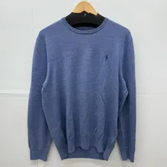 中古  ポロ  ラルフローレン  セーター  Mサイズ  青  POLO Ralph Lauren  メンズ  トップス  ニット  アメカジ系  青系  【V1955-001】◇217