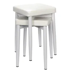 AZNABLE スタッキングチェア 椅子 スタッキングスツール ミニ椅子 背もたれなし スツール (ホワイト) [ホワイト]