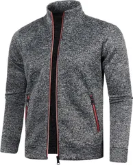 [アスペルシオ] フルジップ フリース ジャンパー フードなし 長袖 ストリート オシャレ アウター メンズ 立て襟 フリースジャケット 軽量 ジップアップ 裏フリース 通勤 通学 登山 ハイネック コンパクトジャケット ライト [シェードグレー] [2XL]