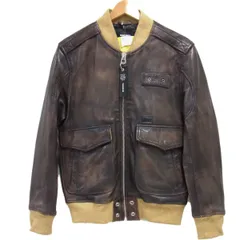 新品 定価115,500円☆DIESEL ディーゼル レザージップジャケット 牛革 メンズ L-OIUKI ヴィンテージ加工
