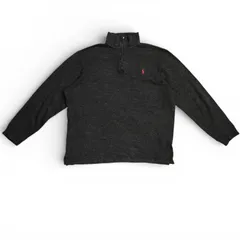 POLO RALPH LAUREN ハーフジップ コットンニット チャコールグレー Size XL