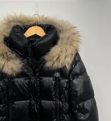 【美品】SAM.NEW YORK ダウンジャケット　ボア　シルバー　S ウール混2WAYボアポケットダウンジャンパー | レディースファッション