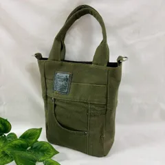 デニムリメイク ハンドバッグ トートバッグ ハンドメイド カーキ 2way