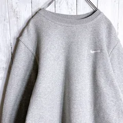【海外モデル】ナイキ NIKE グレー 胸元刺繍 ワンポイント スウェット トレーナー #66