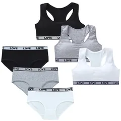 [FARFADET] ハーフトップ ブラ ショーツ ボクサーパンツ ガールズ ブラジャー ジュニア 上下 セット 中学生 小学生 下着 カップ付き (ショーツ) [ショーツ]