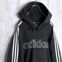 【百足着用】00s OLD adidas 黒 パーカー スウェット #748