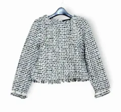 55 新品 ザラ ツイード ブラウス レディース スーツ Tシャツ スモール 新品