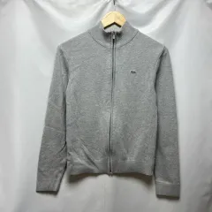 正規品/38 ラコステ レディース グレー ニット ジップアップ ジャケット