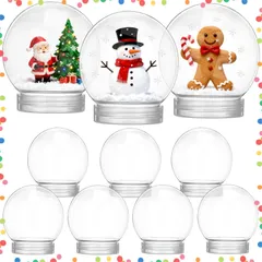 【特価セール】スノードーム容器 150ml スノードーム 手作り クリスマス キット クリスマスオーナメント 透明 中空 Gadpiparty ボール プラスチックカバー 充填可能 10個
