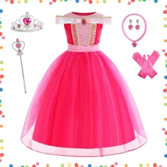 【在庫処分】衣装 コスチューム 女の子 キッズ お姫様なりきり ガールズ ワンピース 姫風ドレス コスプレ 豪華セット ハロウイン 子供 プレゼント イベント ドレス 誕生日 プリンセス パーティー 七五三 [KLGIRL] 撮影記念