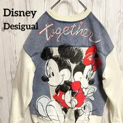 ディズニー＆デシグアルコラボ　DISNEY　ｘ　Desigual スウェットトレナー　ミッキーマウス　ミニー　デカプリ　白　ホワイト　25-1169