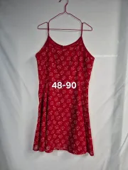 レッド花柄ノースリーブONE PIECE 48-90