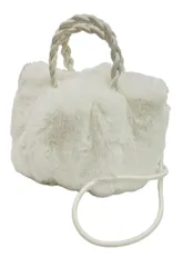 [kanaelun] レディース バッグ もこもこ ふわふわ ショルダー ハンド フェイク ファー ポーチ ２個持ち プレゼント 軽量 大容量 スマホ入れ シンプル ポシェット 春 秋 冬 かばん ソフト サコッシュ (ホワイト) [ホワイト]