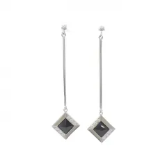 K18WG オニキス ピアス