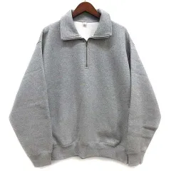 ジーユー GU ヘビーウェイト スウェット ハーフジップ プルオーバー 裏起毛 グレー L 341-357761 2025年 美品